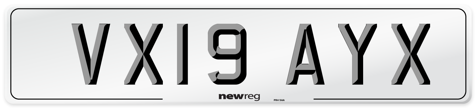 VX19 AYX Number Plate from New Reg